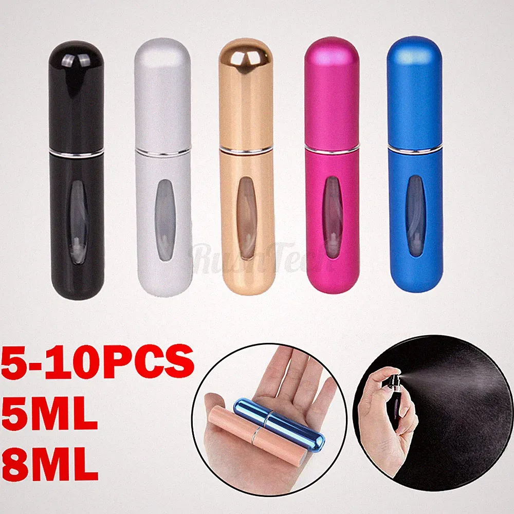 5/10Pcs Mini Refillable Travel Portable Perfume Atomizer Bottle Spray Pump Case