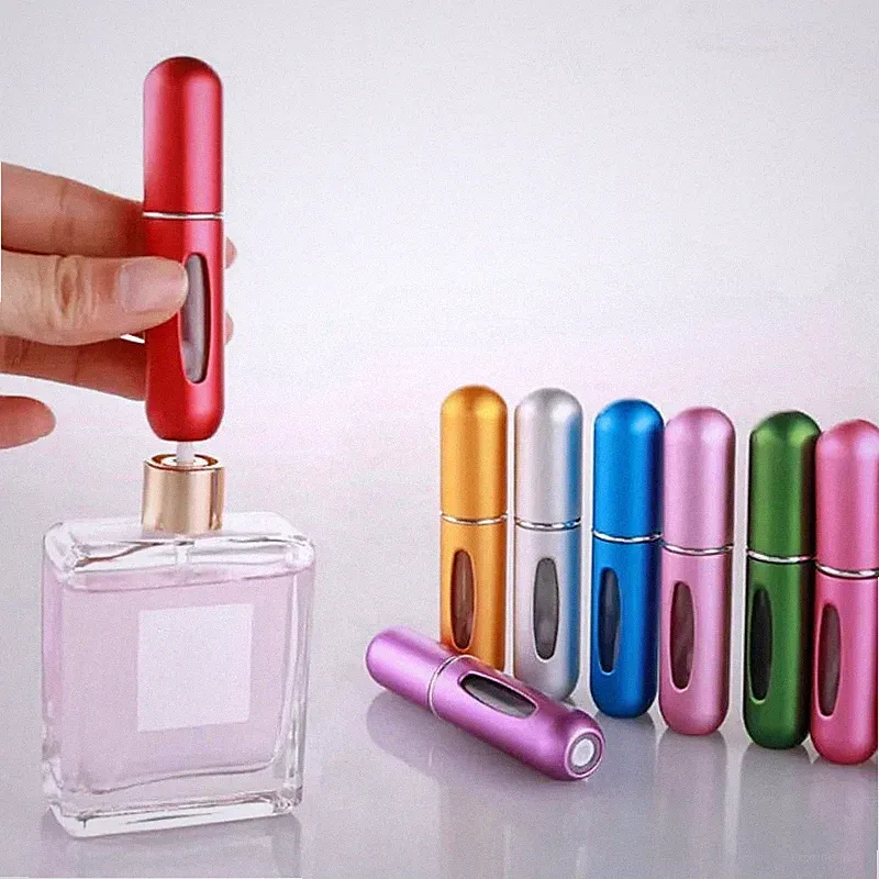 5ml Refillable Travel Portable Perfume Atomizer Bottle Spray Pump Case
