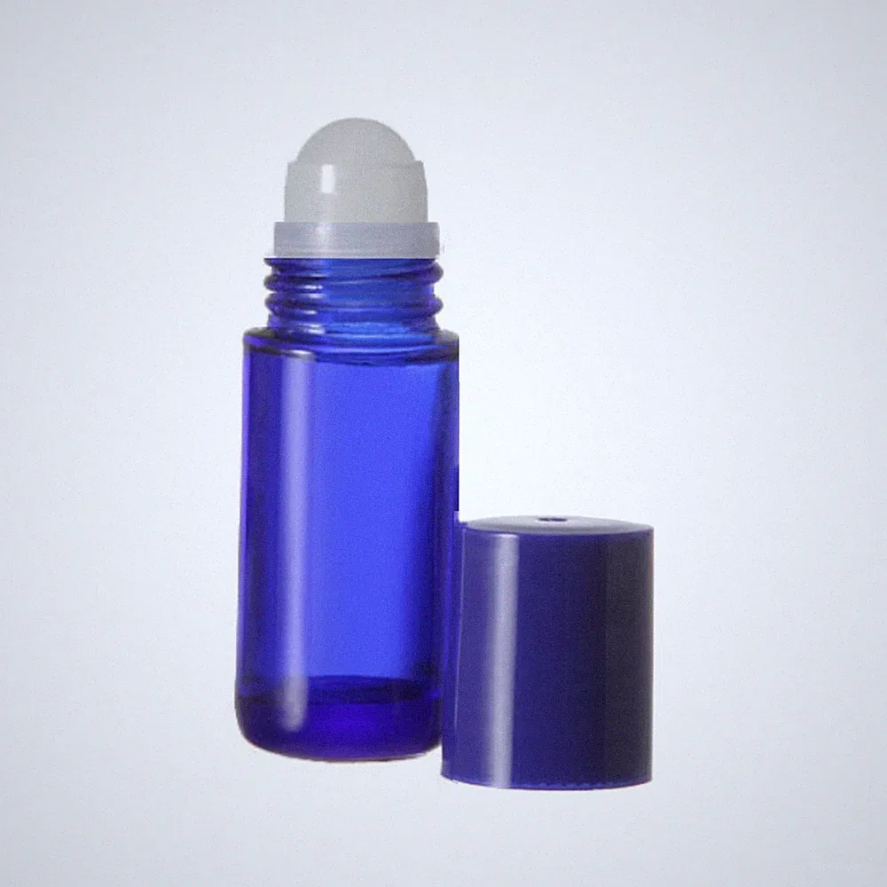 Blue 30 ml Roller Bottles 1oz, Extra Large Perfume Roll On, Wholesale 3/6/12 PK