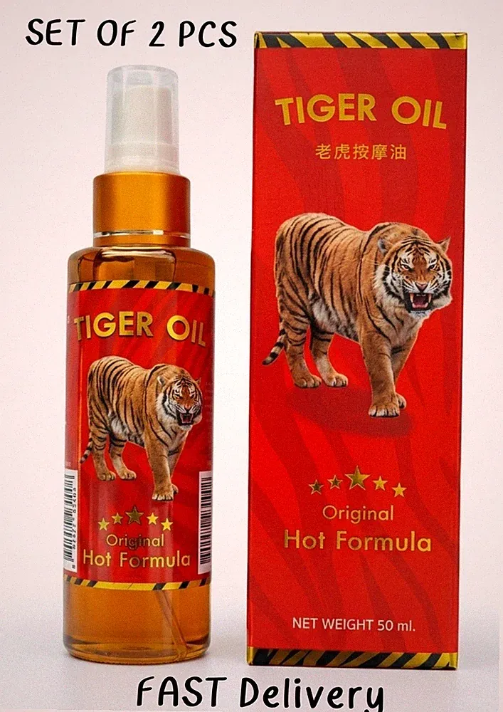 Tiger Oil Massage Oil 50 ml Thai Herbal Relief for Office Syndrome & Relaxation